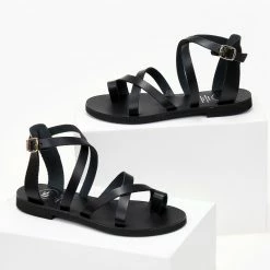 Πέδιλα TFP Flat δερμάτινα με χιαστί δέσιμο - Μαύρο 7 Πέδιλα TFP Flat δερμάτινα με χιαστί δέσιμο - Μαύρο -Σανδάλια κατάστημα pedila tfp flat dermatina me xiasti desimo 103750 x530