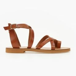 Πέδιλα TFP Flat δερμάτινα με χιαστί δέσιμο - Ταμπά 11 Πέδιλα TFP Flat δερμάτινα με χιαστί δέσιμο - Ταμπά -Σανδάλια κατάστημα pedila tfp flat dermatina me xiasti desimo 103751 i55i