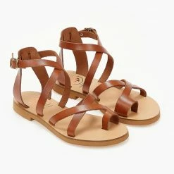 Πέδιλα TFP Flat δερμάτινα με χιαστί δέσιμο - Ταμπά 13 Πέδιλα TFP Flat δερμάτινα με χιαστί δέσιμο - Ταμπά -Σανδάλια κατάστημα pedila tfp flat dermatina me xiasti desimo 103751 lv1w