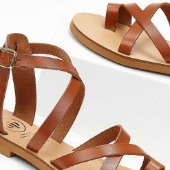 Πέδιλα TFP Flat δερμάτινα με χιαστί δέσιμο - Ταμπά 10 Πέδιλα TFP Flat δερμάτινα με χιαστί δέσιμο - Ταμπά -Σανδάλια κατάστημα pedila tfp flat dermatina me xiasti desimo 103751 uka2