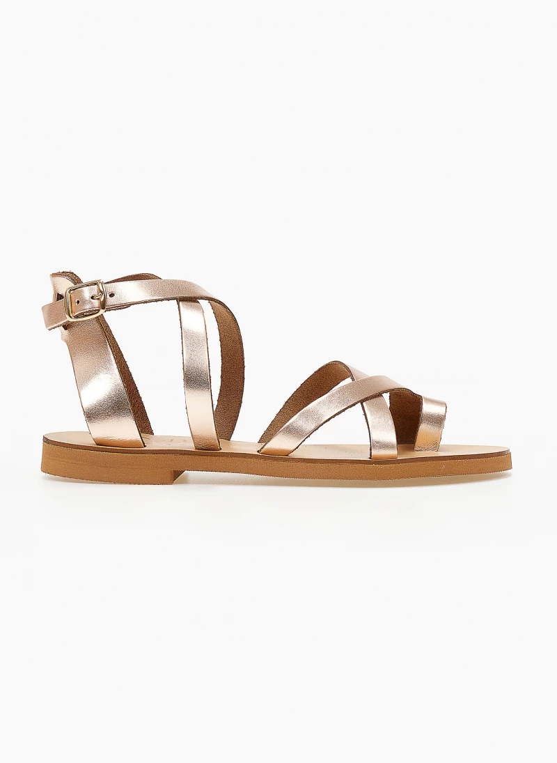 Πέδιλα TFP Flat δερμάτινα με χιαστί δέσιμο - Χαλκός 3 Πέδιλα TFP Flat δερμάτινα με χιαστί δέσιμο - Χαλκός