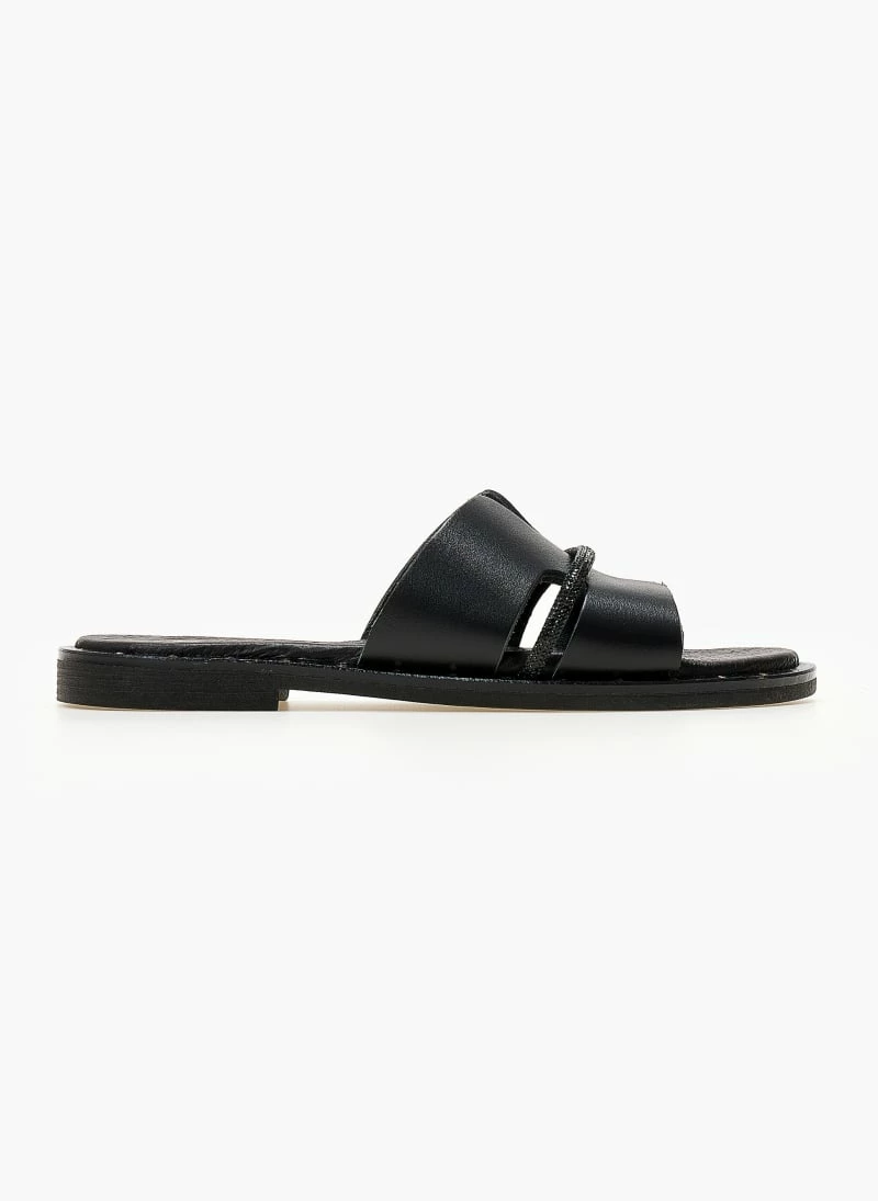 Σανδάλια δερμάτινα ESTIL με ανοίγματα και Strass - Μαύρο 8 Σανδάλια δερμάτινα ESTIL με ανοίγματα και Strass - Μαύρο - Image 6