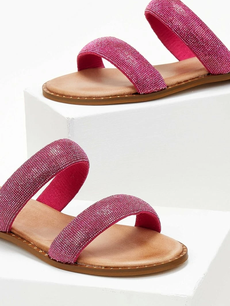 Σανδάλια δερμάτινα ESTIL με δύο φάσες - Φούξια 8 Σανδάλια δερμάτινα ESTIL με δύο φάσες - Φούξια - Image 6