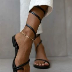 Σανδάλια δερμάτινα ESTIL με έλασμα - Μαύρο -Σανδάλια κατάστημα sandalia dermatina estil me elasma 106204 5uvu