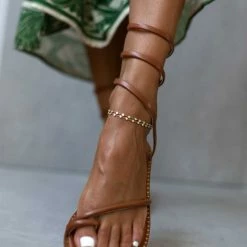 Σανδάλια δερμάτινα ESTIL με έλασμα - Ταμπά