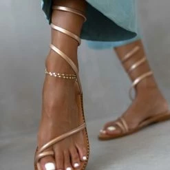 Σανδάλια δερμάτινα ESTIL με έλασμα - Χαλκός