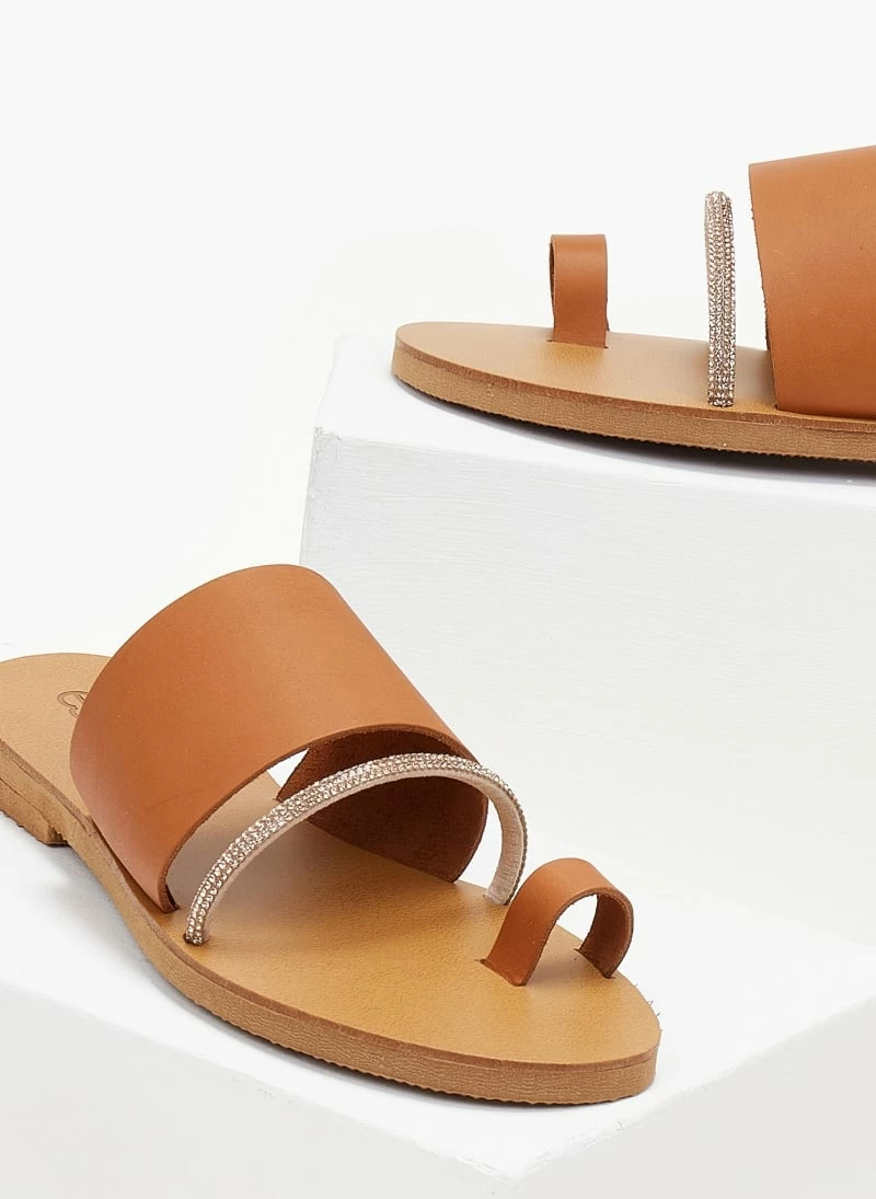 Σανδάλια δερμάτινα ESTIL με φαρδιά φάσα - Ταμπά 4 Σανδάλια δερμάτινα ESTIL με φαρδιά φάσα - Ταμπά - Image 2