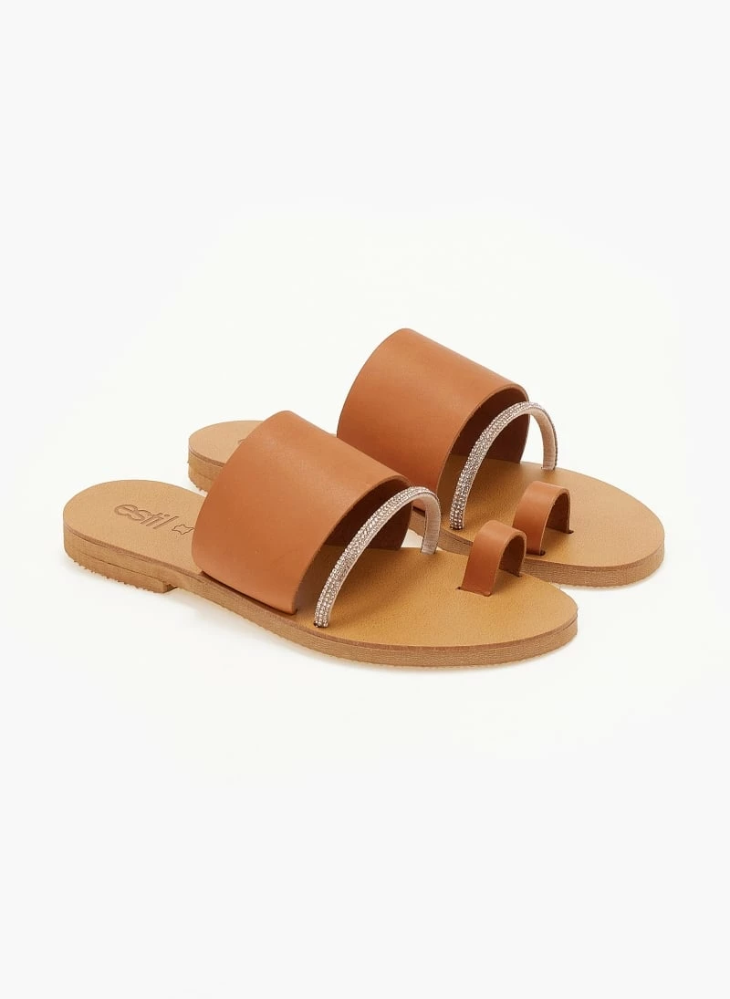 Σανδάλια δερμάτινα ESTIL με φαρδιά φάσα - Ταμπά 7 Σανδάλια δερμάτινα ESTIL με φαρδιά φάσα - Ταμπά - Image 5