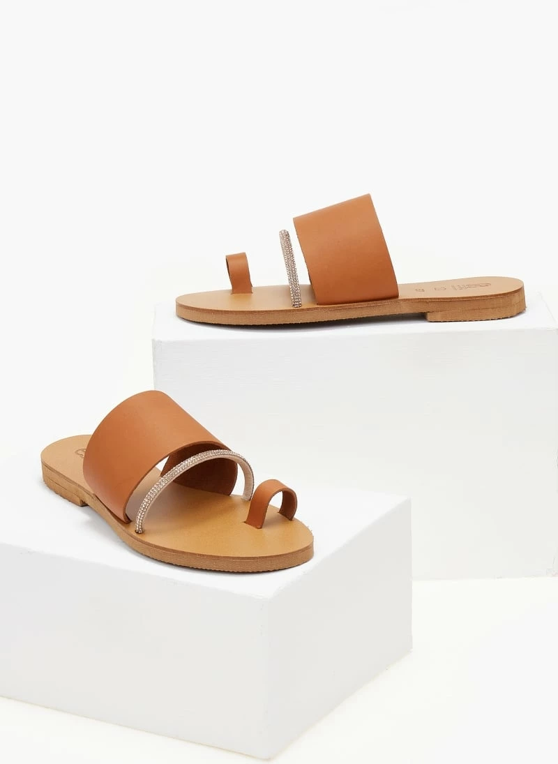 Σανδάλια δερμάτινα ESTIL με φαρδιά φάσα - Ταμπά 5 Σανδάλια δερμάτινα ESTIL με φαρδιά φάσα - Ταμπά - Image 3