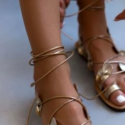 Σανδάλια δερμάτινα ESTIL με Lace Up δέσιμο - Χρυσό 15 Σανδάλια δερμάτινα ESTIL με Lace Up δέσιμο - Χρυσό -Σανδάλια κατάστημα sandalia dermatina estil me lace up desimo 104944 8awi