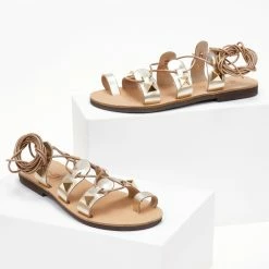 Σανδάλια δερμάτινα ESTIL με Lace Up δέσιμο - Χρυσό 11 Σανδάλια δερμάτινα ESTIL με Lace Up δέσιμο - Χρυσό -Σανδάλια κατάστημα sandalia dermatina estil me lace up desimo 104944 uc7j