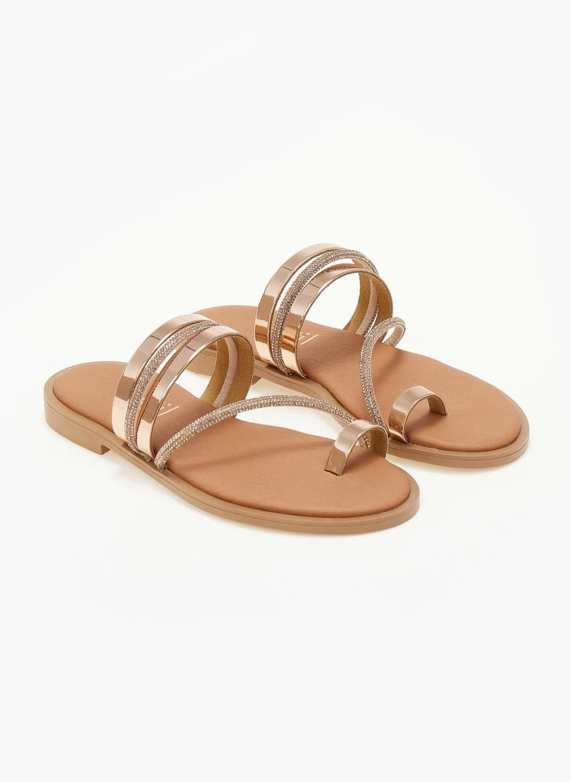 Σανδάλια δερμάτινα ESTIL με λοξό Strass λουράκι - Χαλκός 7 Σανδάλια δερμάτινα ESTIL με λοξό Strass λουράκι - Χαλκός - Image 5