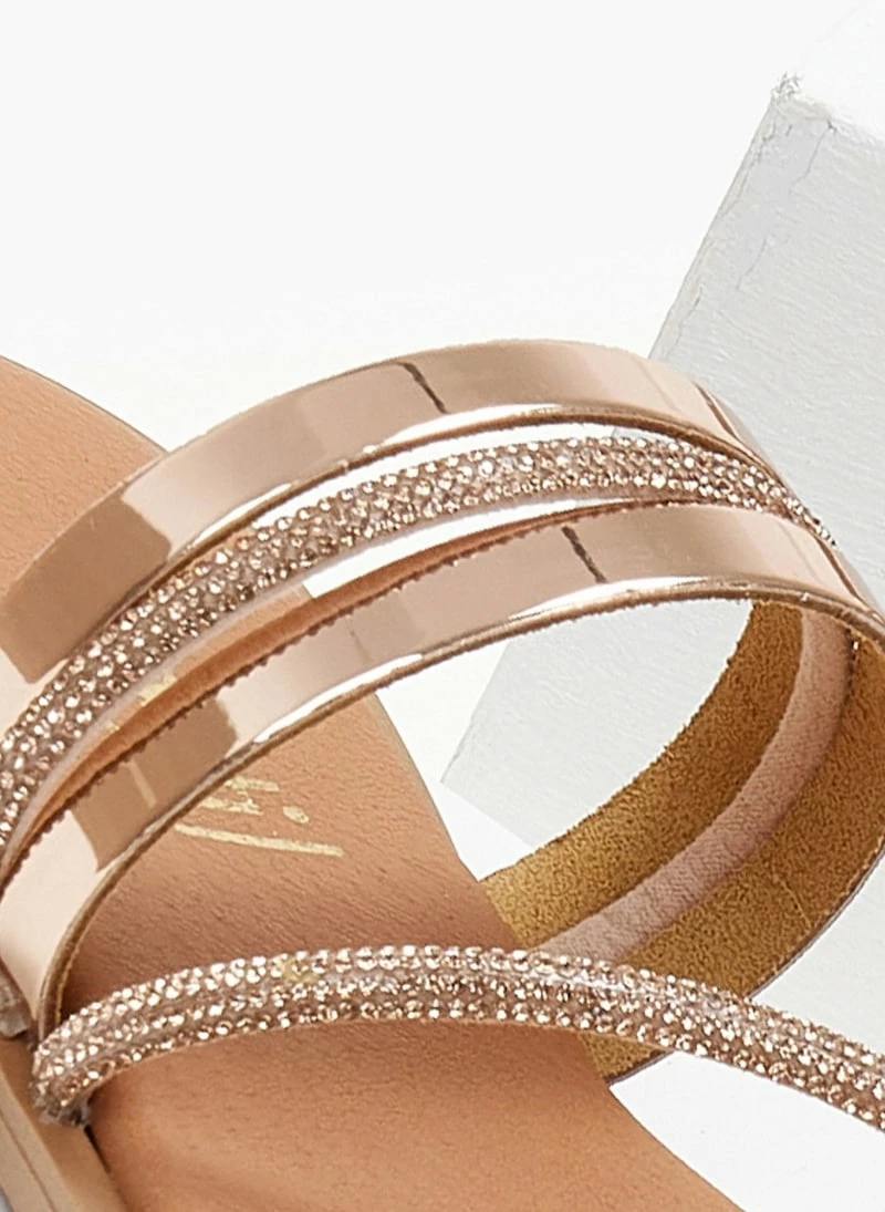 Σανδάλια δερμάτινα ESTIL με λοξό Strass λουράκι - Χαλκός 8 Σανδάλια δερμάτινα ESTIL με λοξό Strass λουράκι - Χαλκός - Image 6