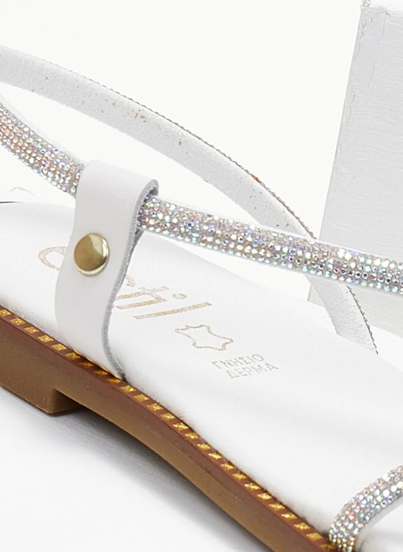 Σανδάλια δερμάτινα ESTIL με περαστό λουράκι - Λευκό 8 Σανδάλια δερμάτινα ESTIL με περαστό λουράκι - Λευκό - Image 6