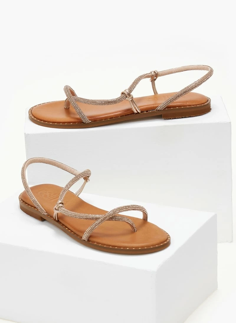 Σανδάλια δερμάτινα ESTIL με περαστό Strass λουράκι - Χαλκός 5 Σανδάλια δερμάτινα ESTIL με περαστό Strass λουράκι - Χαλκός - Image 3