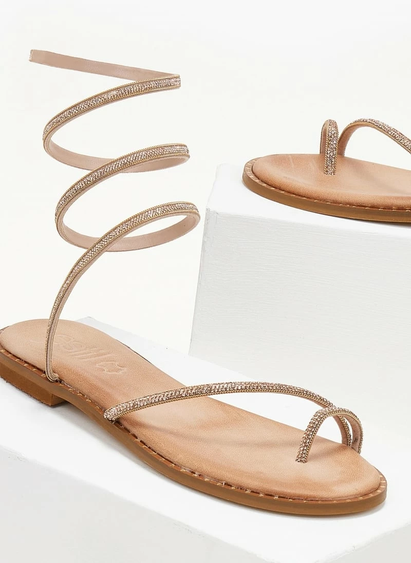 Σανδάλια δερμάτινα ESTIL με Strass έλασμα - Χαλκός 8 Σανδάλια δερμάτινα ESTIL με Strass έλασμα - Χαλκός - Image 6