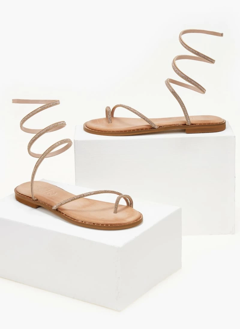 Σανδάλια δερμάτινα ESTIL με Strass έλασμα - Χαλκός 5 Σανδάλια δερμάτινα ESTIL με Strass έλασμα - Χαλκός - Image 3