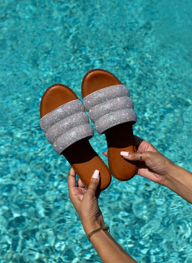 Σανδάλια δερμάτινα ESTIL με Strass φάσα - Ασημί 10 Σανδάλια δερμάτινα ESTIL με Strass φάσα - Ασημί - Image 8