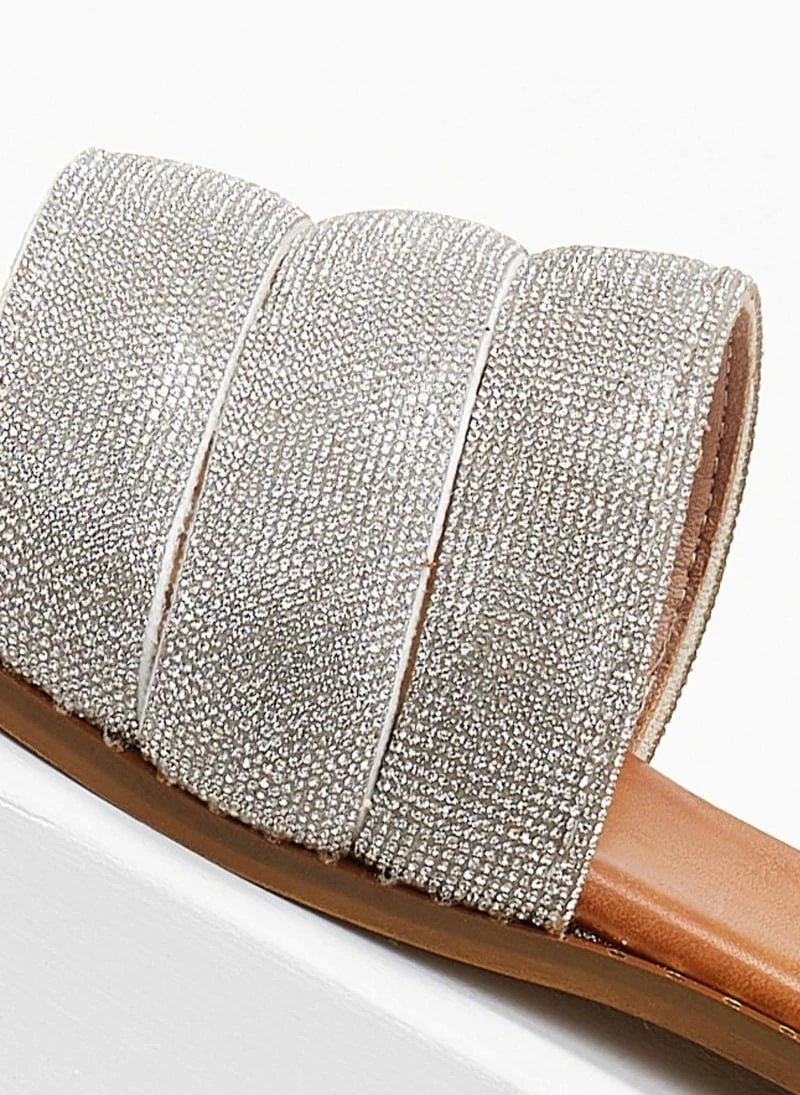Σανδάλια δερμάτινα ESTIL με Strass φάσα - Ασημί 7 Σανδάλια δερμάτινα ESTIL με Strass φάσα - Ασημί - Image 5