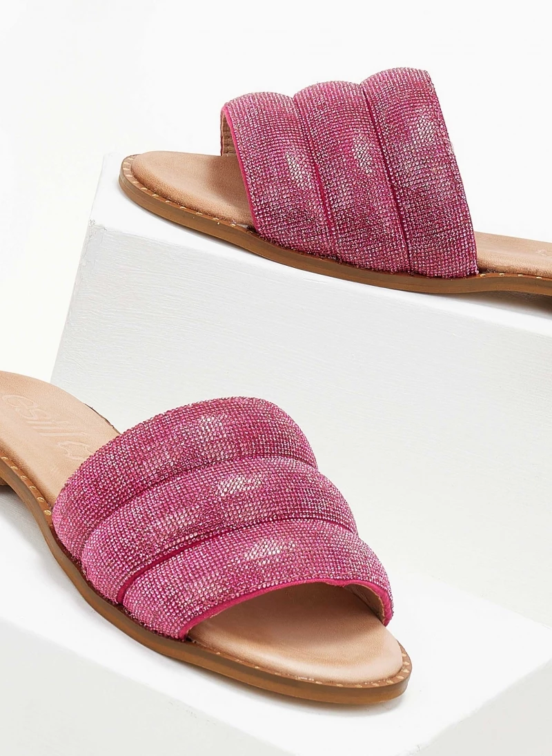 Σανδάλια δερμάτινα ESTIL με Strass φάσα - Φούξια 4 Σανδάλια δερμάτινα ESTIL με Strass φάσα - Φούξια - Image 2