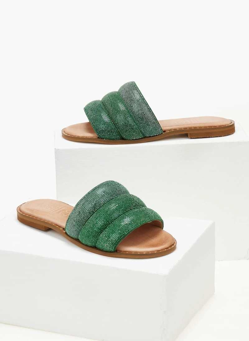Σανδάλια δερμάτινα ESTIL με Strass φάσα - Πράσινο 5 Σανδάλια δερμάτινα ESTIL με Strass φάσα - Πράσινο - Image 3