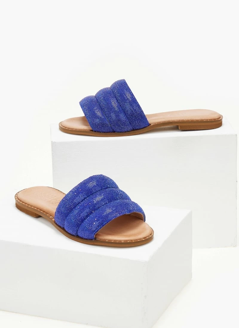 Σανδάλια δερμάτινα ESTIL με Strass φάσα - Μπλε 5 Σανδάλια δερμάτινα ESTIL με Strass φάσα - Μπλε - Image 3