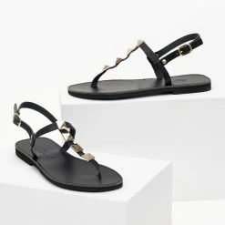 Σανδάλια δερμάτινα Estil με τρουκς - Μαύρο 7 Σανδάλια δερμάτινα Estil με τρουκς - Μαύρο -Σανδάλια κατάστημα sandalia dermatina estil me trouks 101298 w4dt