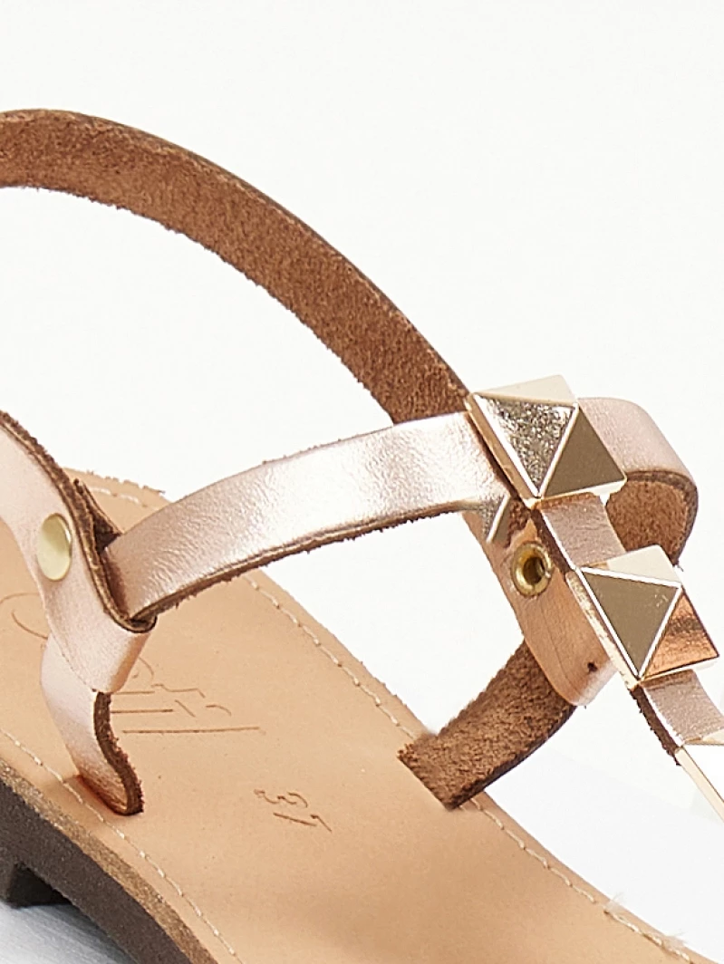 Σανδάλια δερμάτινα Estil με τρουκς - Χαλκός 5 Σανδάλια δερμάτινα Estil με τρουκς - Χαλκός - Image 3