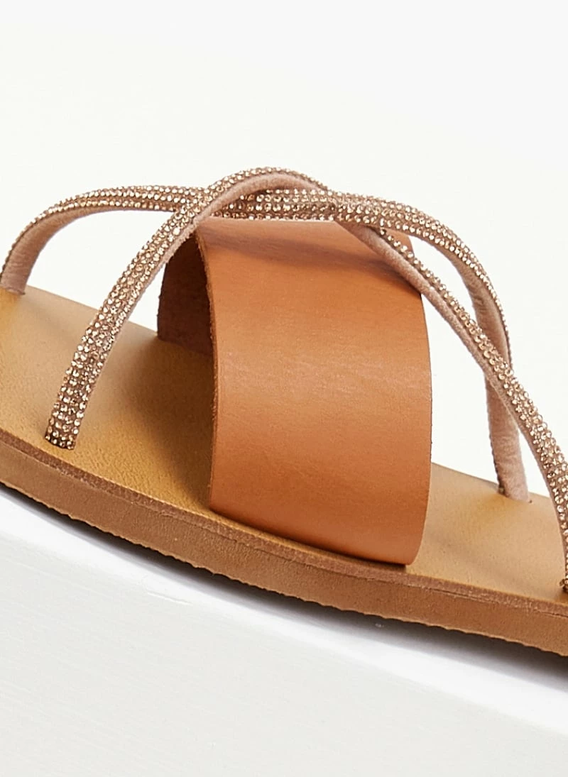 Σανδάλια δερμάτινα ESTIL με χιαστί Strass λουράκια - Ταμπά 5 Σανδάλια δερμάτινα ESTIL με χιαστί Strass λουράκια - Ταμπά - Image 3