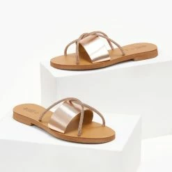 Σανδάλια δερμάτινα ESTIL με χιαστί Strass λουράκια - Χαλκός 9 Σανδάλια δερμάτινα ESTIL με χιαστί Strass λουράκια - Χαλκός -Σανδάλια κατάστημα sandalia dermatina estil me xiasti strass lourakia 106043 331g