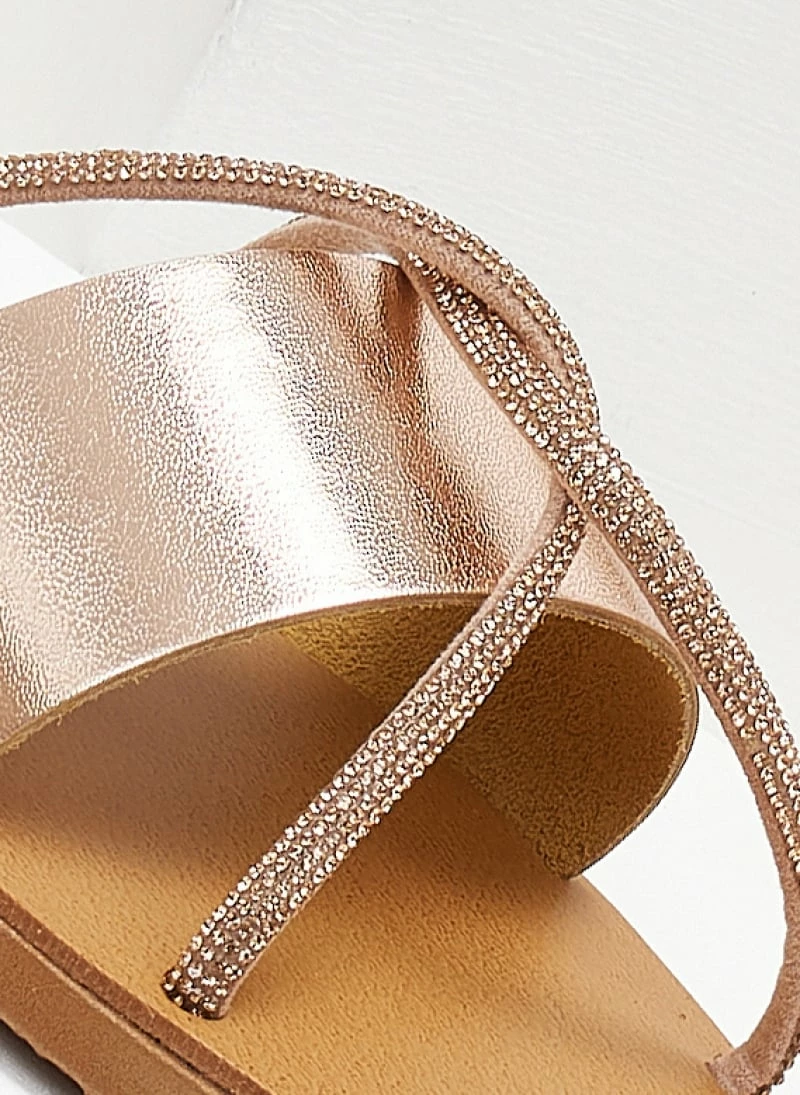 Σανδάλια δερμάτινα ESTIL με χιαστί Strass λουράκια - Χαλκός 5 Σανδάλια δερμάτινα ESTIL με χιαστί Strass λουράκια - Χαλκός - Image 3