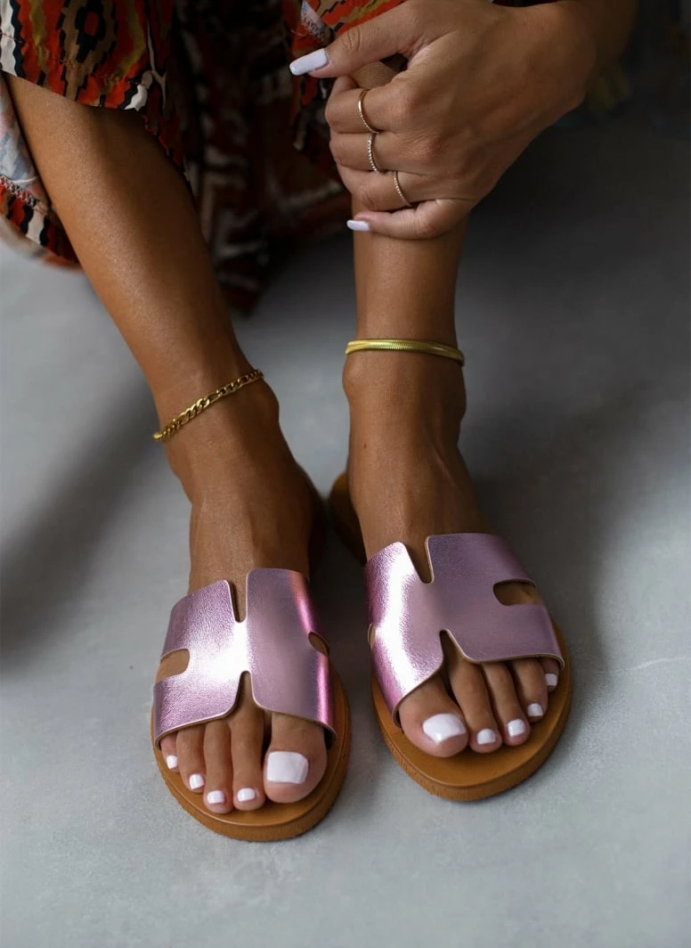 Σανδάλια δερμάτινα ESTIL σε μεταλλικά χρώματα - Ροζ 9 Σανδάλια δερμάτινα ESTIL σε μεταλλικά χρώματα - Ροζ - Image 7