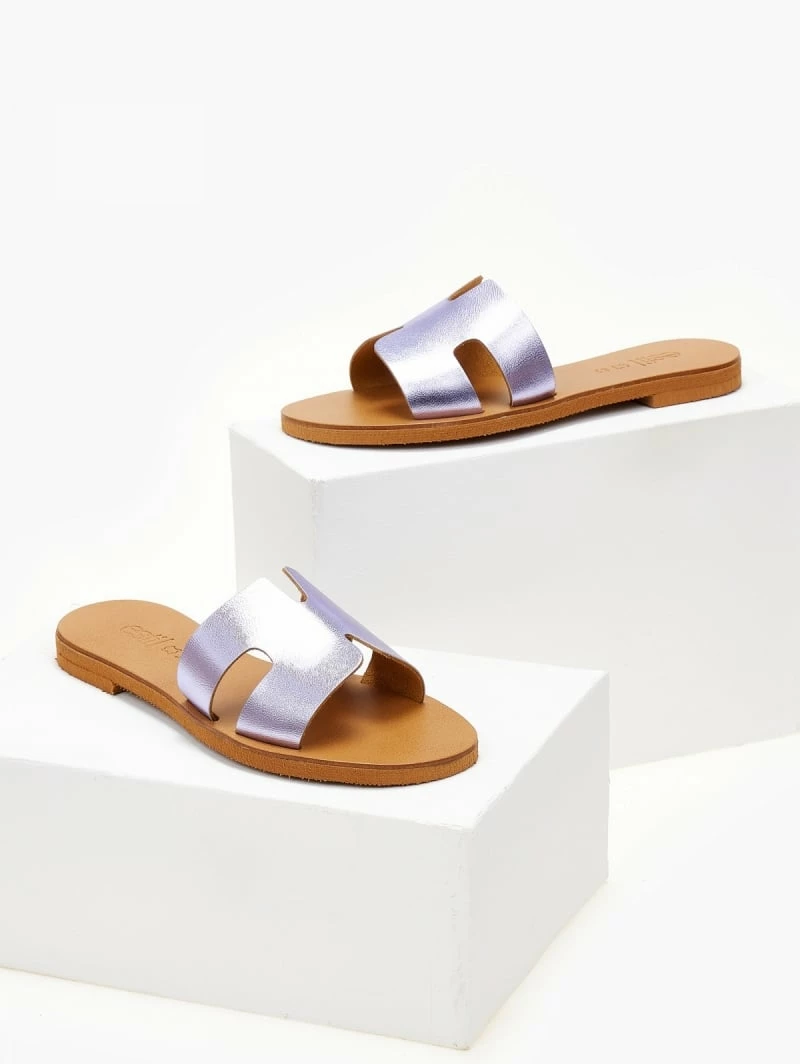Σανδάλια δερμάτινα ESTIL σε μεταλλικά χρώματα - Λιλά 8 Σανδάλια δερμάτινα ESTIL σε μεταλλικά χρώματα - Λιλά - Image 6