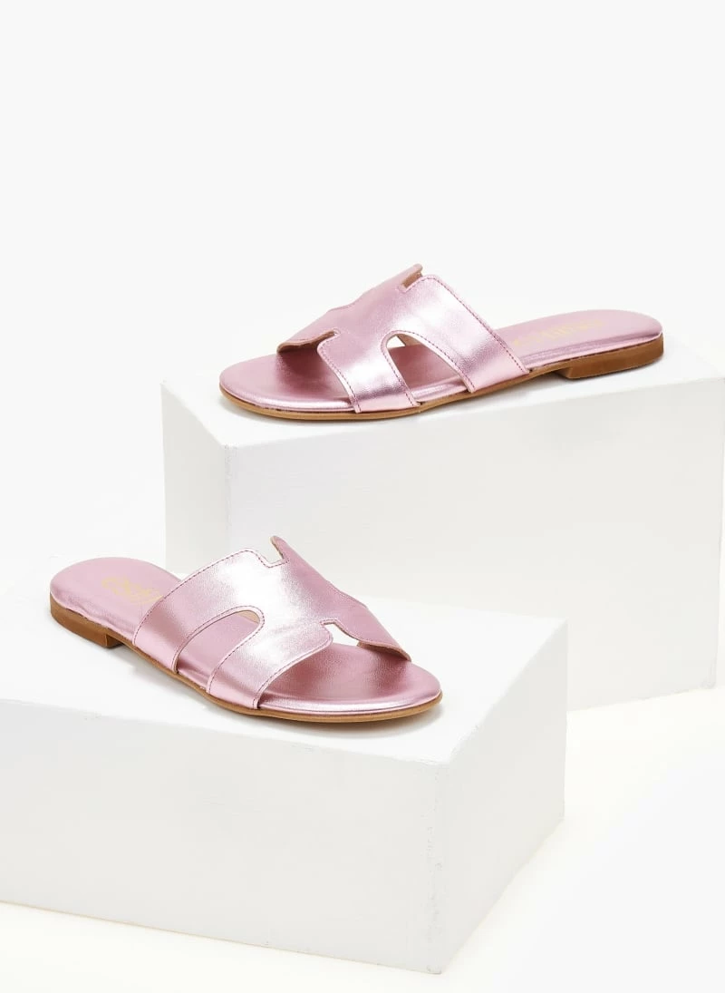 Σανδάλια δερμάτινα ESTIL σε μεταλλικά χρώματα - Ροζ 6 Σανδάλια δερμάτινα ESTIL σε μεταλλικά χρώματα - Ροζ - Image 4