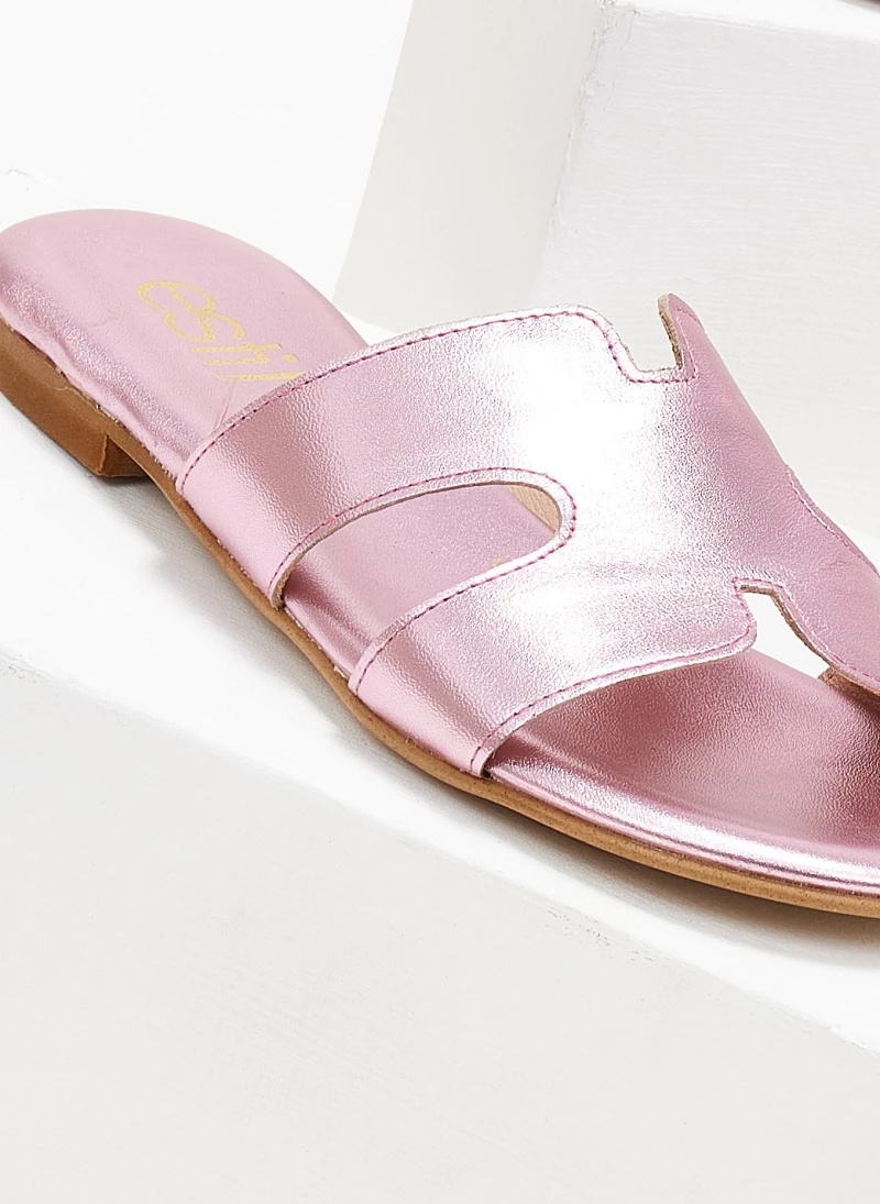 Σανδάλια δερμάτινα ESTIL σε μεταλλικά χρώματα - Ροζ 5 Σανδάλια δερμάτινα ESTIL σε μεταλλικά χρώματα - Ροζ - Image 3