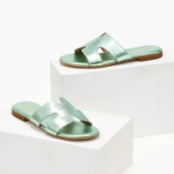 Σανδάλια δερμάτινα ESTIL σε μεταλλικά χρώματα - Βεραμάν -Σανδάλια κατάστημα sandalia dermatina estil se metallika xrwmata 105948 x227