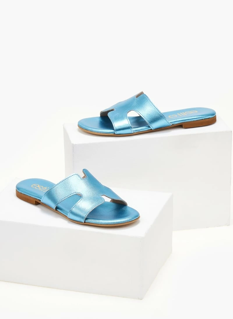 Σανδάλια δερμάτινα ESTIL σε μεταλλικά χρώματα - Μπλε 5 Σανδάλια δερμάτινα ESTIL σε μεταλλικά χρώματα - Μπλε - Image 3