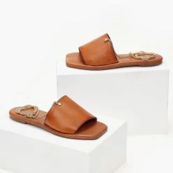 Σανδάλια δερμάτινα IRIS με Anklet αλυσίδα - Ταμπά 14 Σανδάλια δερμάτινα IRIS με Anklet αλυσίδα - Ταμπά -Σανδάλια κατάστημα sandalia dermatina iris me anklet alusida 102721 ih3j