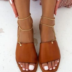 Σανδάλια δερμάτινα IRIS με Anklet αλυσίδα - Ταμπά 15 Σανδάλια δερμάτινα IRIS με Anklet αλυσίδα - Ταμπά -Σανδάλια κατάστημα sandalia dermatina iris me anklet alusida 102721 t47l