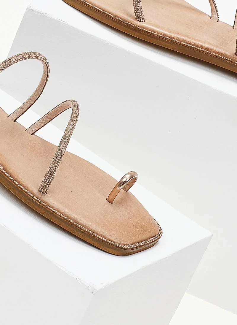 Σανδάλια δερμάτινα IRIS με διακριτικά Strass - Χαλκός 5 Σανδάλια δερμάτινα IRIS με διακριτικά Strass - Χαλκός - Image 3