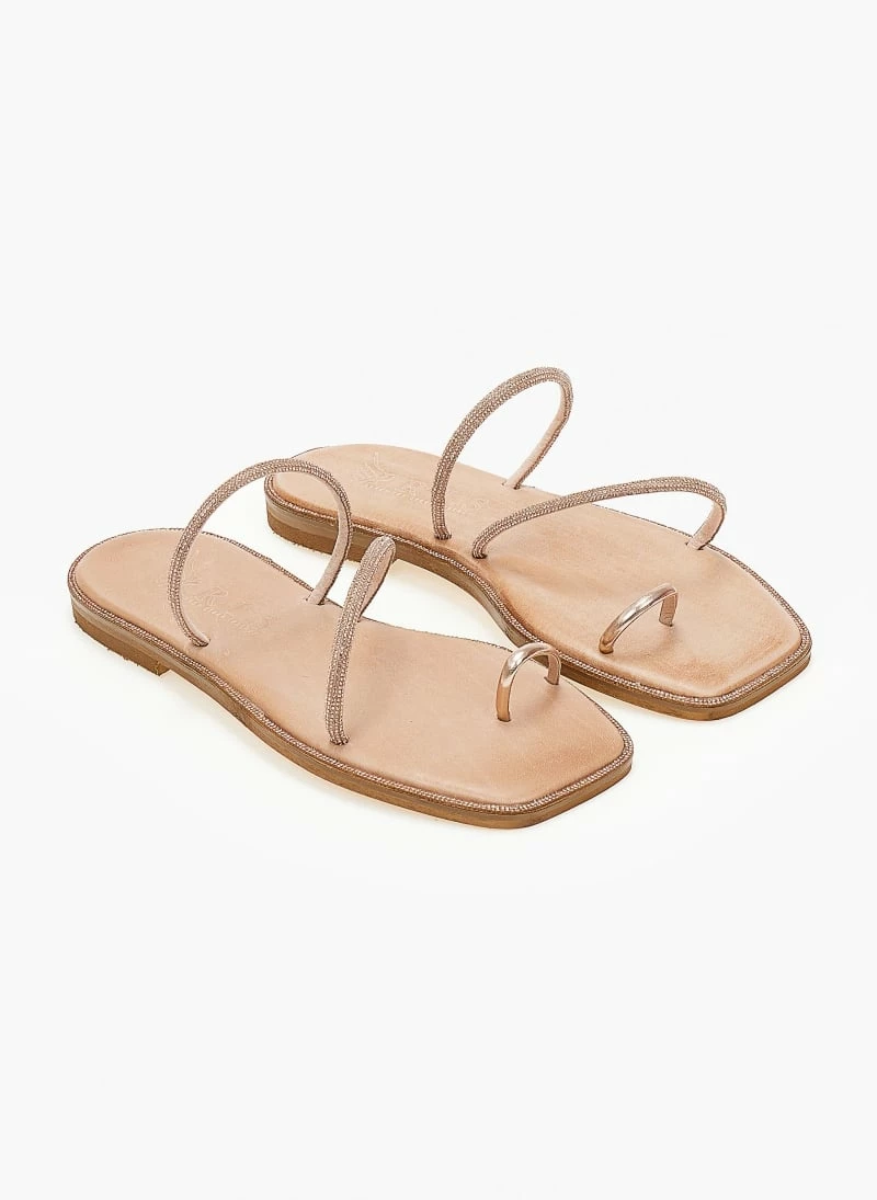 Σανδάλια δερμάτινα IRIS με διακριτικά Strass - Χαλκός 4 Σανδάλια δερμάτινα IRIS με διακριτικά Strass - Χαλκός - Image 2