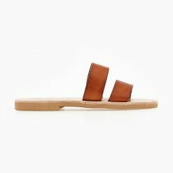 Σανδάλια δερμάτινα IRIS με δύο φάσες - Ταμπά -Σανδάλια κατάστημα sandalia dermatina iris me duo fases 103996 39kn