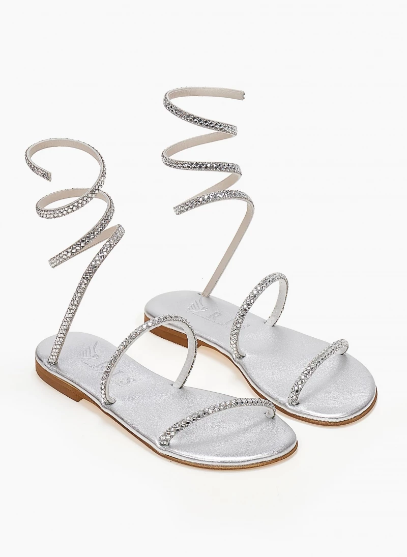 Σανδάλια δερμάτινα IRIS με κρύσταλλα - Ασημί 9 Σανδάλια δερμάτινα IRIS με κρύσταλλα - Ασημί - Image 7
