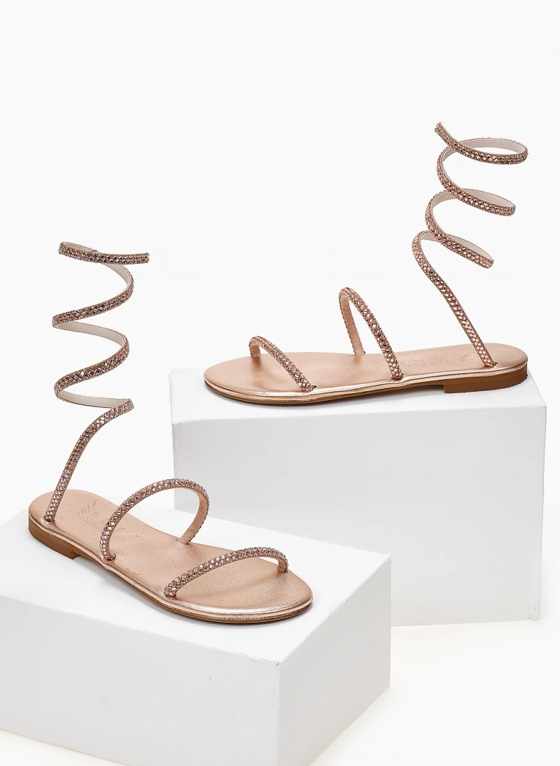 Σανδάλια δερμάτινα IRIS με κρύσταλλα - Χαλκός 5 Σανδάλια δερμάτινα IRIS με κρύσταλλα - Χαλκός - Image 3