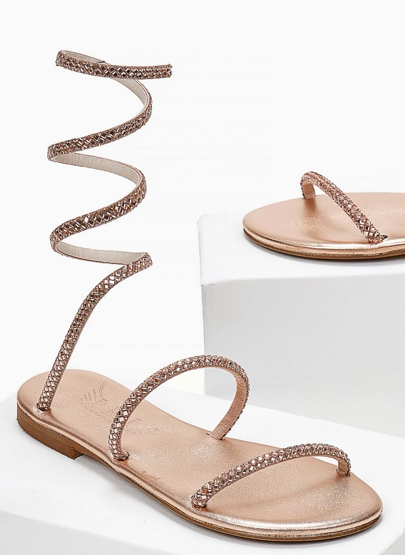 Σανδάλια δερμάτινα IRIS με κρύσταλλα - Χαλκός 9 Σανδάλια δερμάτινα IRIS με κρύσταλλα - Χαλκός - Image 7