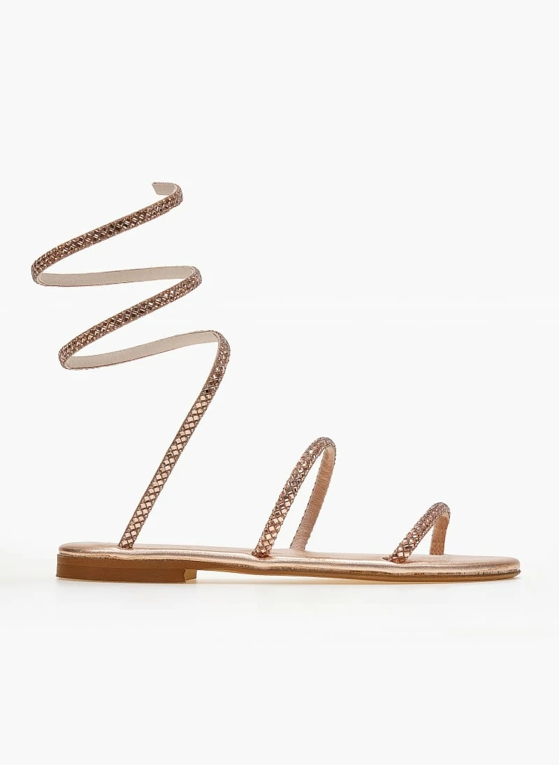 Σανδάλια δερμάτινα IRIS με κρύσταλλα - Χαλκός 4 Σανδάλια δερμάτινα IRIS με κρύσταλλα - Χαλκός - Image 2
