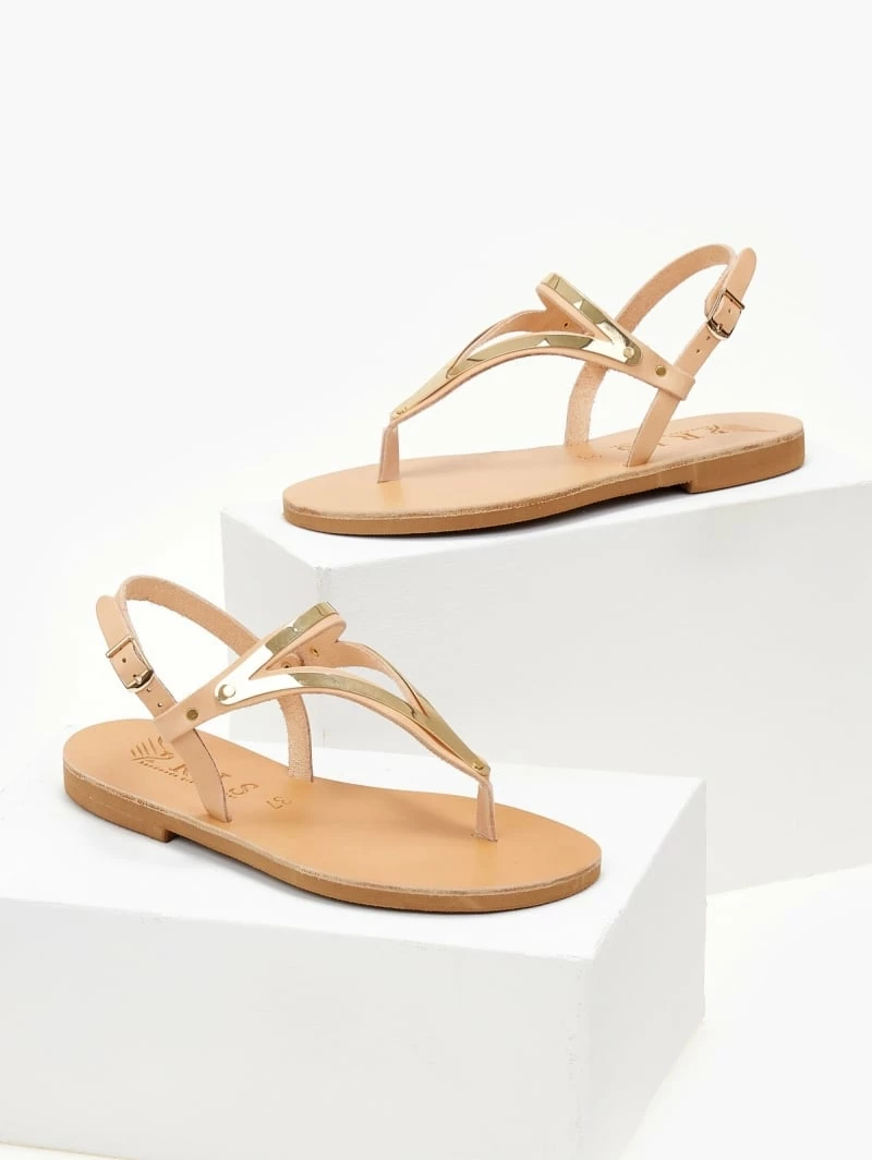 Σανδάλια δερμάτινα IRIS με μεταλλικό τρίγωνο - Φυσικό 8 Σανδάλια δερμάτινα IRIS με μεταλλικό τρίγωνο - Φυσικό - Image 6