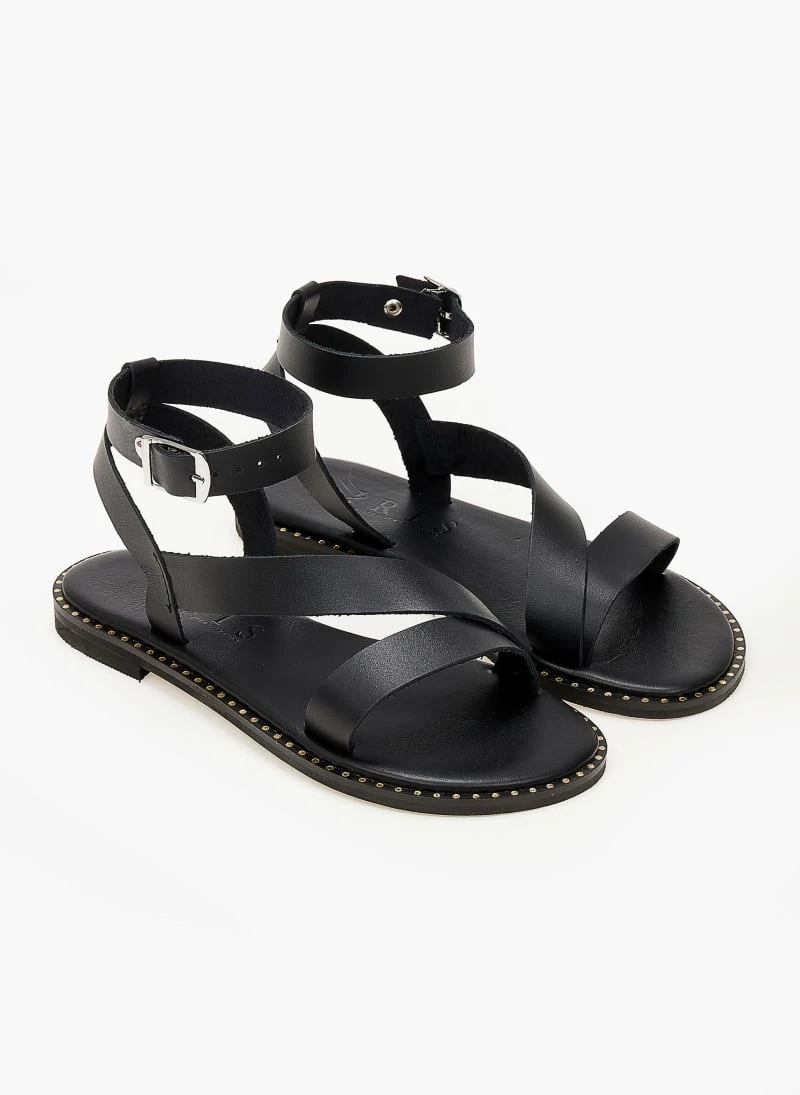 Σανδάλια δερμάτινα IRIS με μπαρέτα - Μαύρο 5 Σανδάλια δερμάτινα IRIS με μπαρέτα - Μαύρο - Image 3