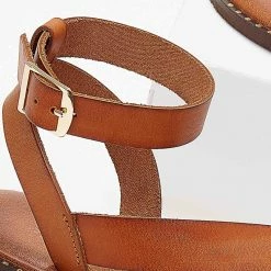 Σανδάλια δερμάτινα IRIS με μπαρέτα - Ταμπά -Σανδάλια κατάστημα sandalia dermatina iris me mpareta 102699 ltcj