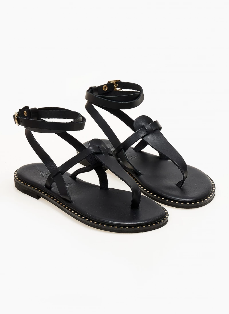 Σανδάλια δερμάτινα IRIS με μπαρέτα - Μαύρο 4 Σανδάλια δερμάτινα IRIS με μπαρέτα - Μαύρο - Image 2